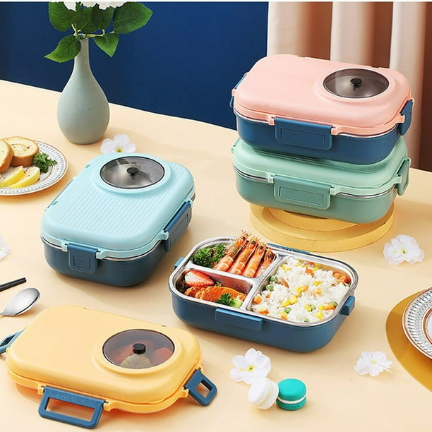 Fiambrera portátil para niños, caja de almuerzo de acero