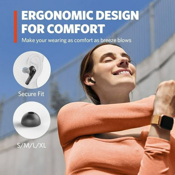 EarFun USB-C Verdaderos auriculares inalámbricos Bluetooth 5.0. 1 Negro