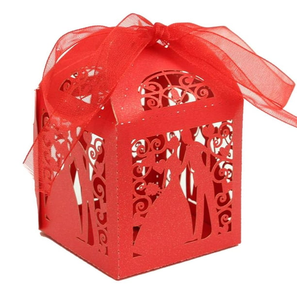 Cajas de regalo pequeñas con tapas, cuentas de cinta para regalos de boda,  despedida de soltera, cajas de dulces de Navidad, cajas de dulces con