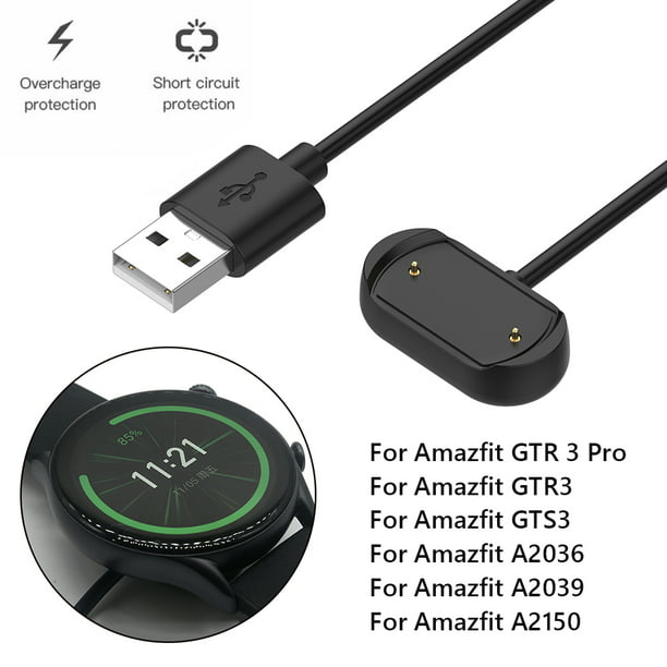 ECSEM - Cable de carga compatible con Amazfit GTS 3/GTR 3/GTR 3 Pro, cable  USB de 3.3 pies, cable portátil de repuesto magnético, accesorios para