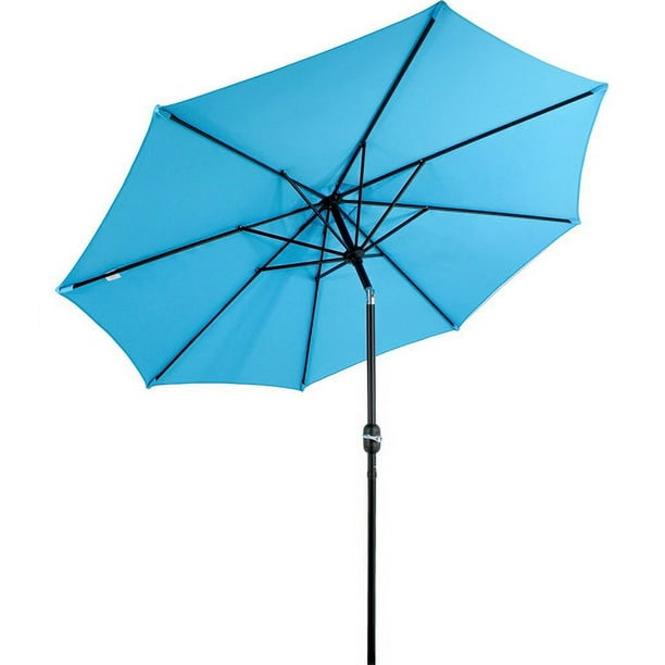  HXSM Sombrilla grande azul playa paraguas al aire libre  Sombrilla redonda mercado paraguas impermeable poliéster toldo con bolsa de  transporte (7.9-11.2 ft) : Patio, Césped y Jardín
