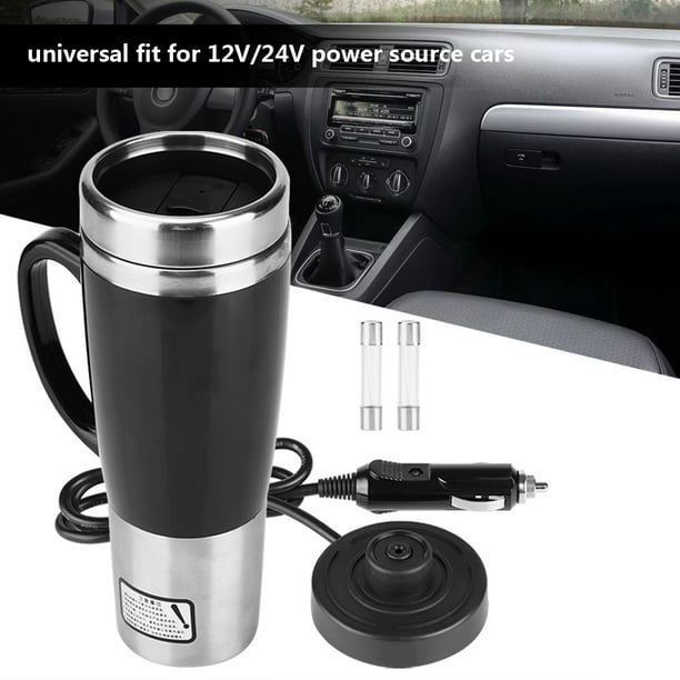 Taza de calefacción de coche de 12 V, taza de café eléctrica de viaje de  acero inoxidable de 15.2 fl…Ver más Taza de calefacción de coche de 12 V