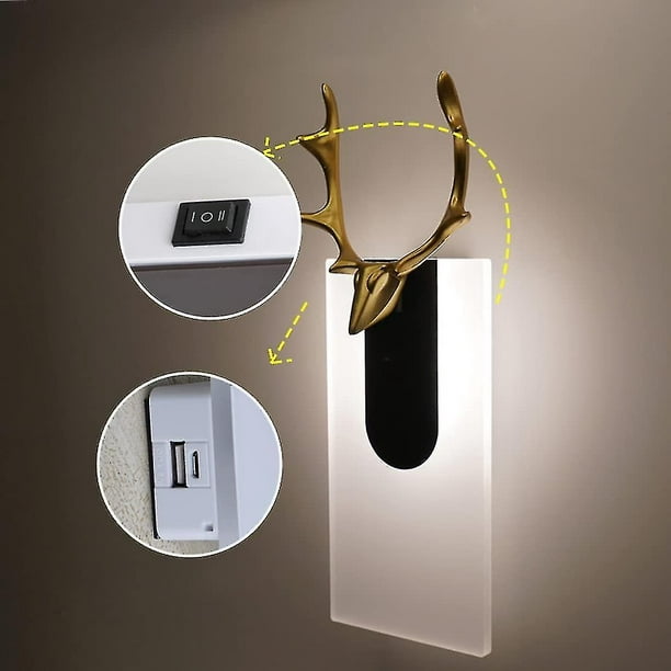 Lámpara de pared con pilas, luces para pared, paquete de 2 luces LED  inalámbricas de lectura, lámpara de pared Glowall, 4 modos de color y 3  brillos