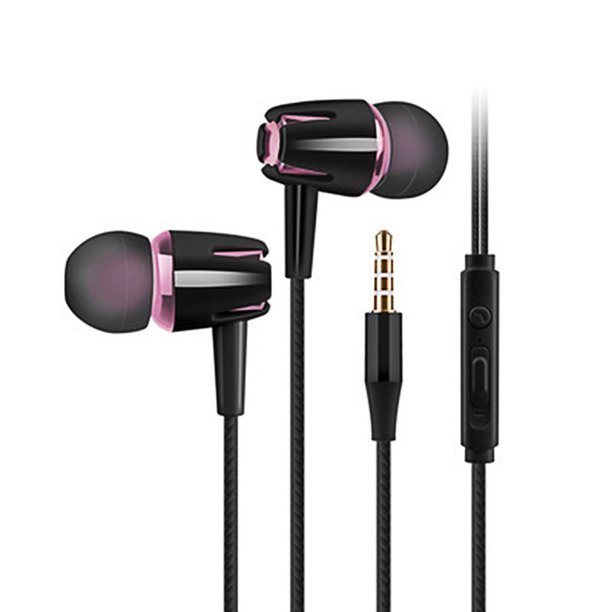 Methold Auriculares intrauditivos con cable de 3,5mm con cancelación de  ruido, auriculares de teléfono de cable largo, auriculares negro/con  micrófono 2piezas