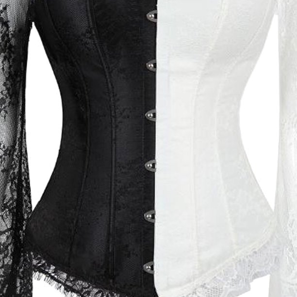 Corsés de mujer para mujer Corsé de princesa Encaje Mangas fruncidas  Elegante Overbust Corset Fridja nalpqowj31122