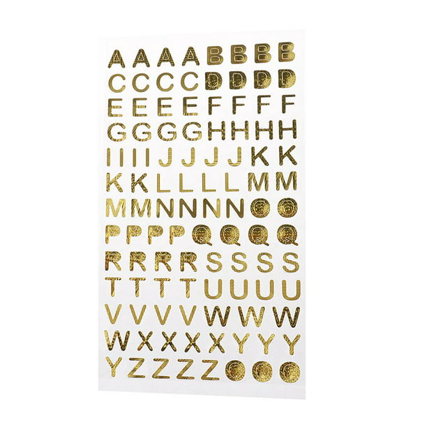 Andaz Press Letras adhesivas grandes del alfabeto de papel de aluminio de  oro rosa, etiquetas grandes de 1 pulgada para bodas, cumpleaños de niños