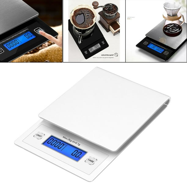 Comprar Básculas de cocina Báscula de café electrónica de precisión Mini  báscula doméstica para balanza de alimentos Pesaje con temporizador LCD  digital 3 kg 0,1 g