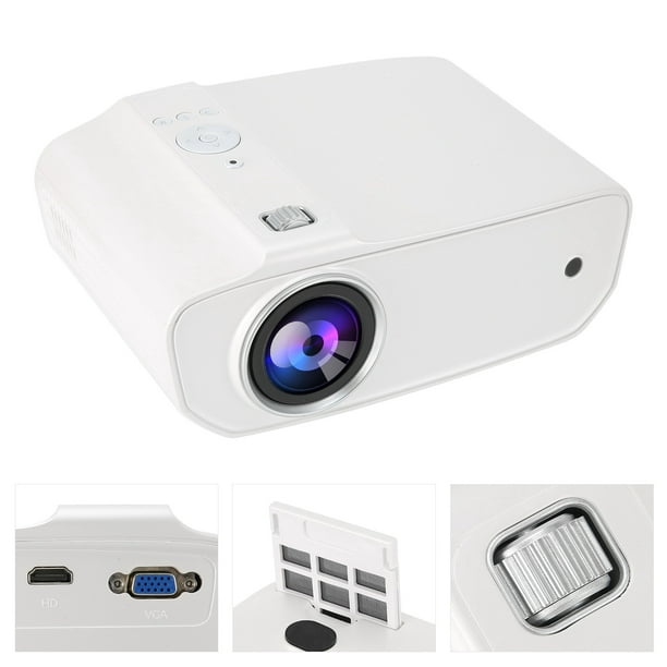 Mini proyector Full HD 1080P LED portátil blanco perla equipo de proyección  de oficina en casa enchufe estadounidense