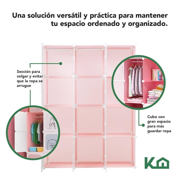 Ropero Plastico Portatil Para Guardar Ropa Armario Gabinete Mueble Librero  Cubos