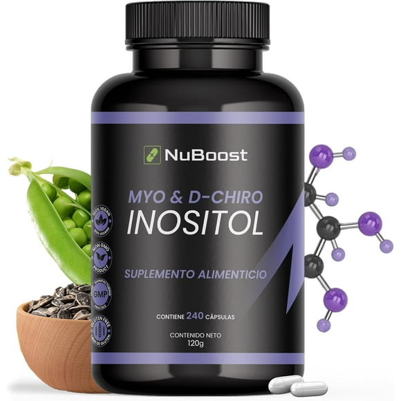 myo inositol y dchiroinositol g balance ingredientes naturales 240 cápsulas orgánico nuboost