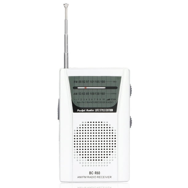 Miniradio de bolsillo con antena integrada, receptor de Radio AM FM  portátil, funciona con batería, altavoz