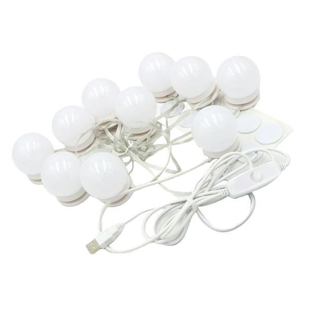 Luz de Maquillaje Luces de Espejo de Tocador de Portátiles con Bombillas  LED Brillo de 3 Modos de Color para Iluminación de Espejo - 10 bulbos 10  bombillas Baoblaze luces de espejo