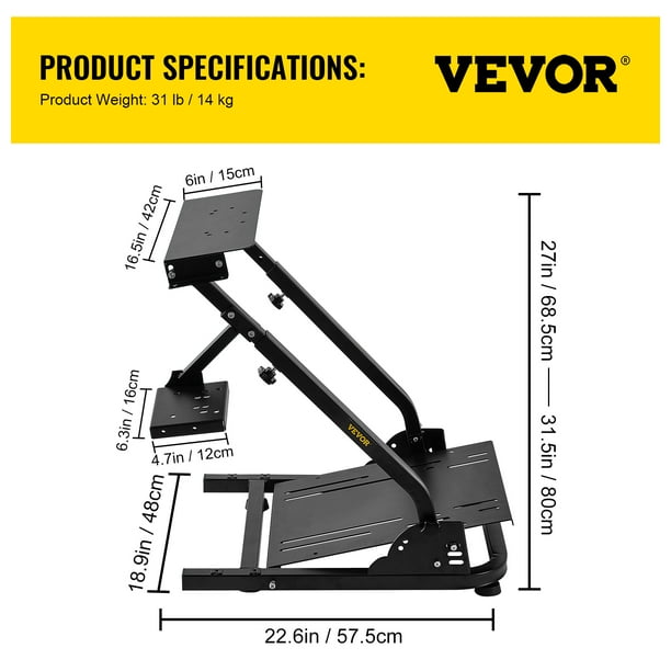  VEVOR Soporte de volante de carreras G920 para Logitech G27 G25  G29, pedales de rueda de juegos no incluidos : Videojuegos