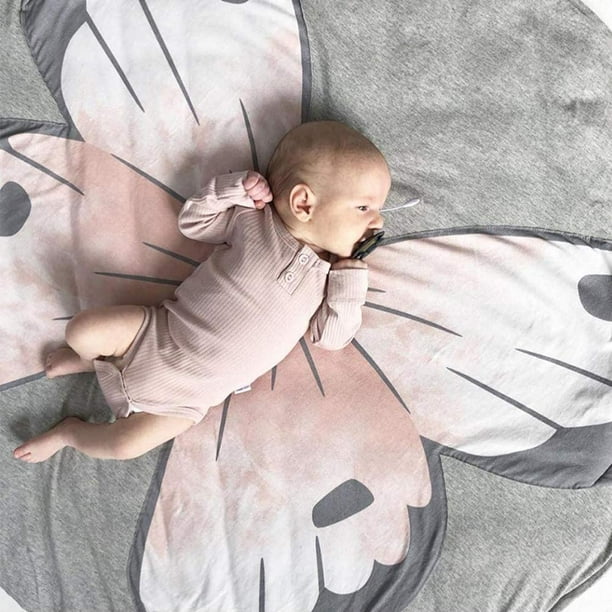 Manta redonda de algodón suave para bebé, alfombrilla impermeable