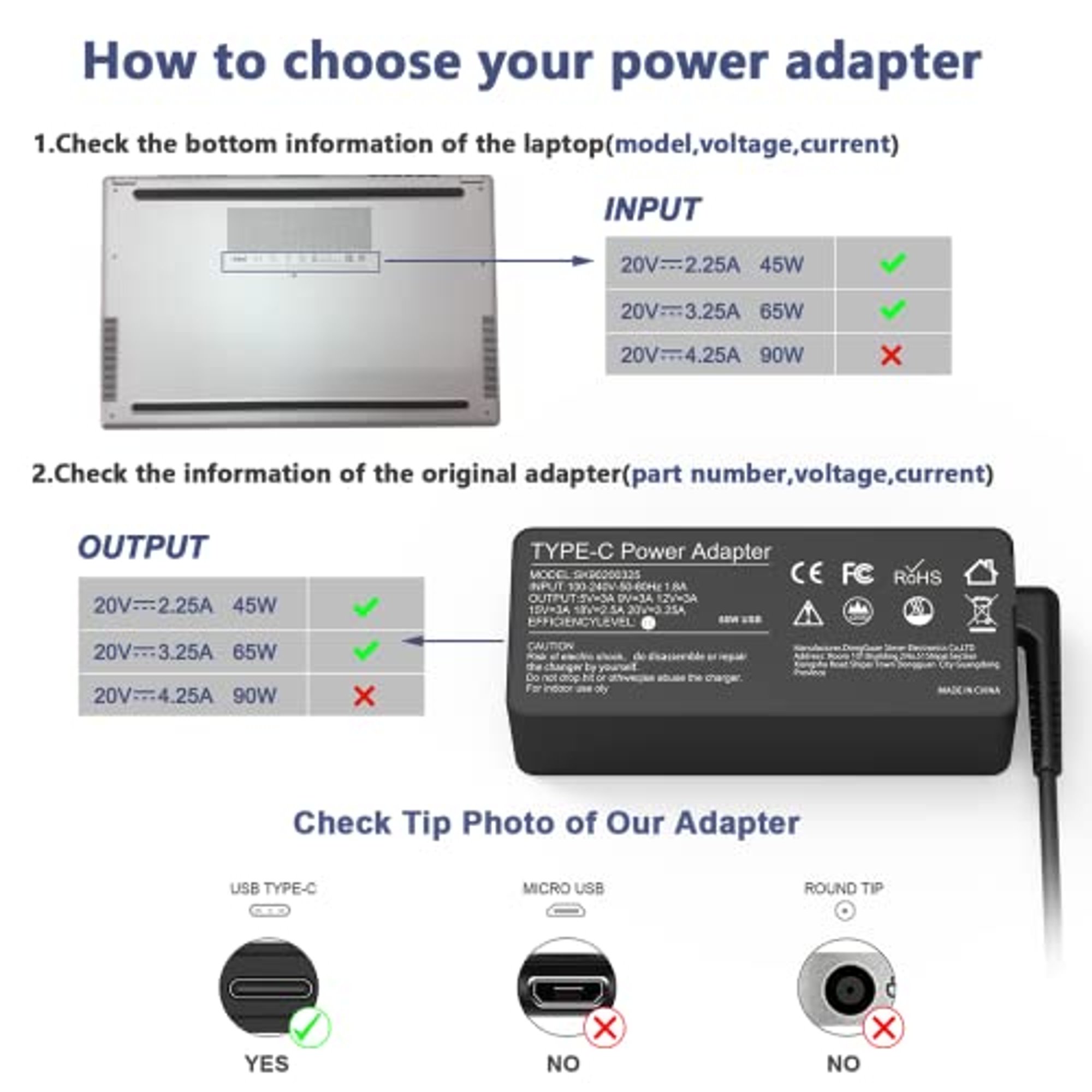 Cargador para Portátil USB TIPO C USB-C 65W > Repuestos Portátiles >  Cargadores para Portátil > Cargadores Universales