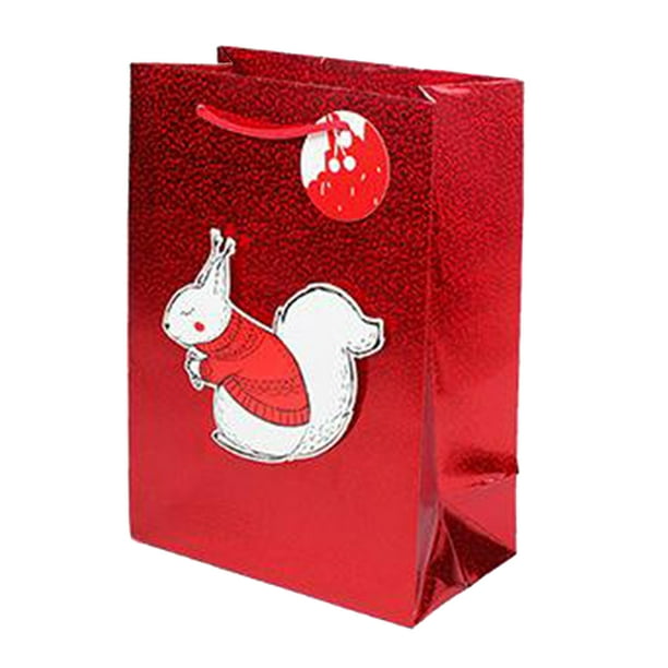 Bolsas para regalo con cordón, 20 x 25 x 8 cm, rojo brillante