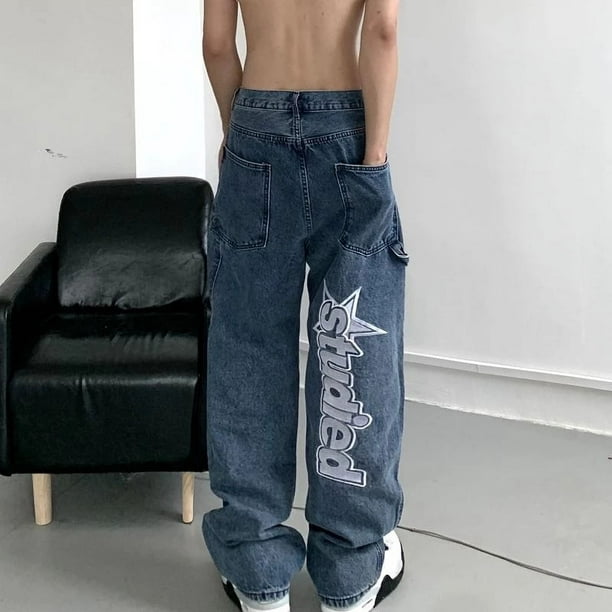 Jeans Anchos Sueltos De Moda For Hombre