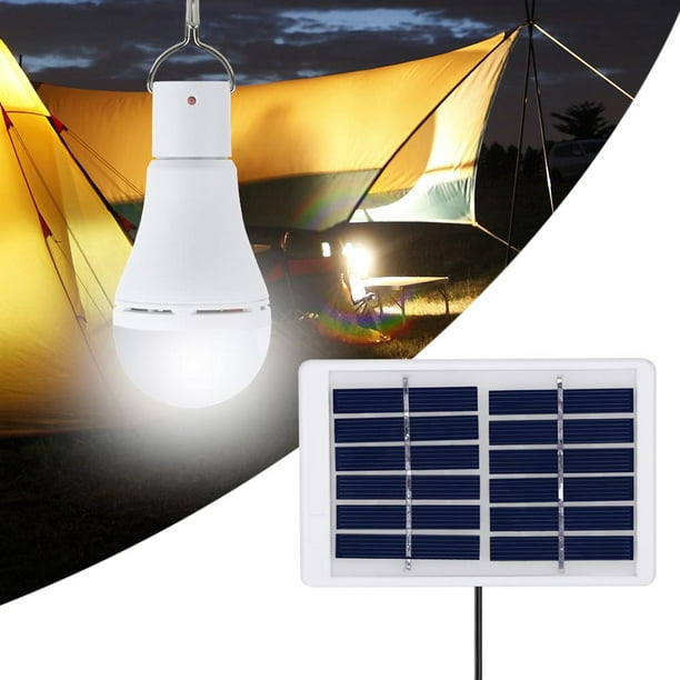 Lámpara Solar Portátil con Luces de Bombilla LED, Panel de Energía