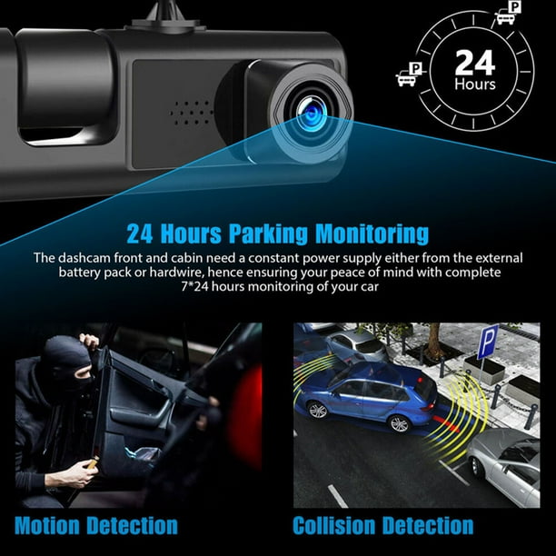 Kenally ABS coche 1080P DVR Dash Cam cámara trasera Interior delantera  grabadora de conducción Dashcam coche DVR vídeo del coche Cámaras de  salpicadero de coche