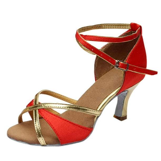 Zapatos de baile latino para niña, zapatos de satén con tacón medio, zapatos de baile de Tango Wmkox8yii hfjk4466 | Walmart en línea