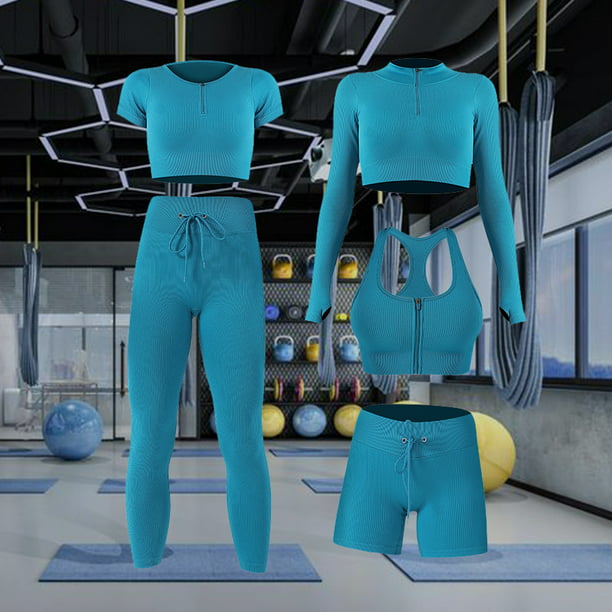 Conjunto De Yoga 2 piezas de ropa deportiva para mujer, ropa deportiva sin  costuras, artículos deportivos (azul M) Sywqhk Para Estrenar