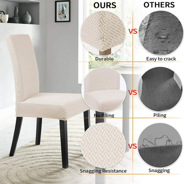 Fundas para silla de comedor elásticas Beige - Protectores para Muebles