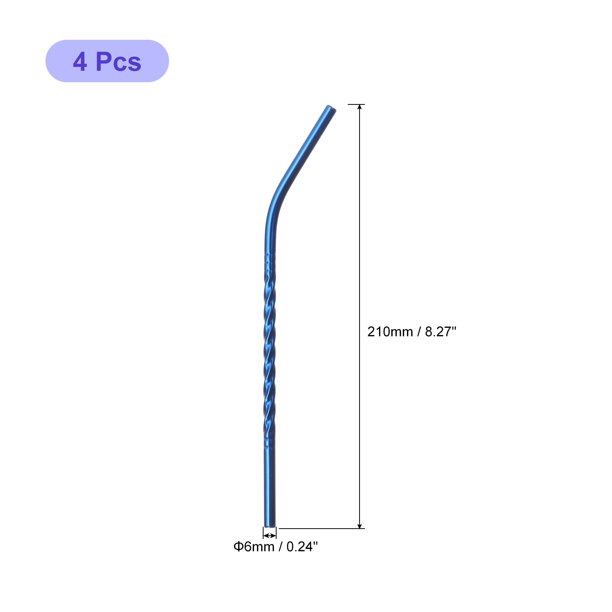 Pajitas de acero inoxidable s/4 rectas y angulares - 8.5, plateadas