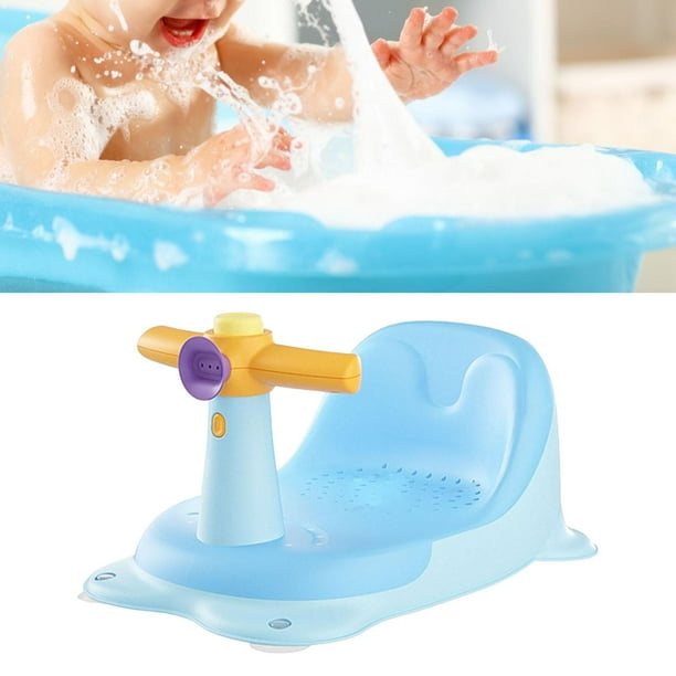 Asiento de baño para bebé | Silla de bañera para bebés con ventosas y  alfombrilla | Silla antideslizante | Bañera de seguridad portátil para  sentarse