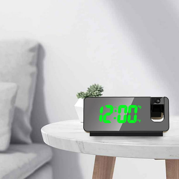 Reloj despertador con proyector electrónico, pantalla de temperatura con  espejo de fecha USB, reloj Soledad Despertador digital