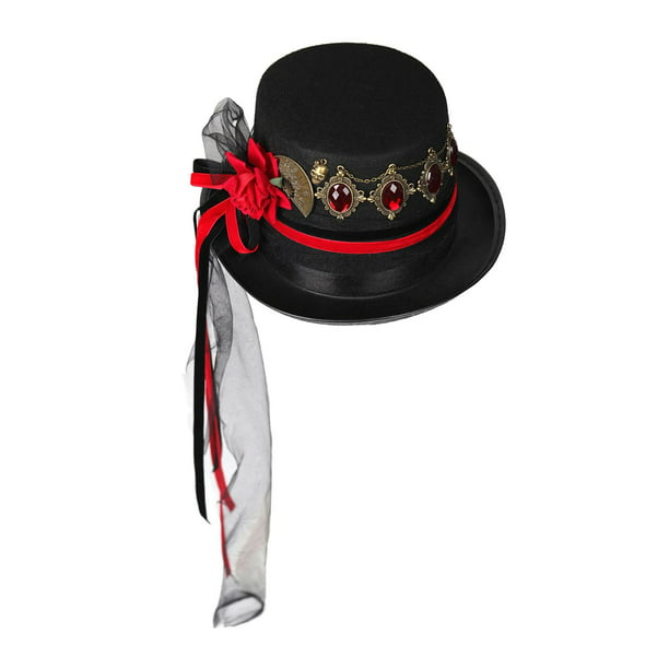 1 pieza sombrero de copa Steampunk con cadena de metal, gafas, accesorio de  disfraz de tocado victoriano, ideal para Halloween y cosplay, opción ideal