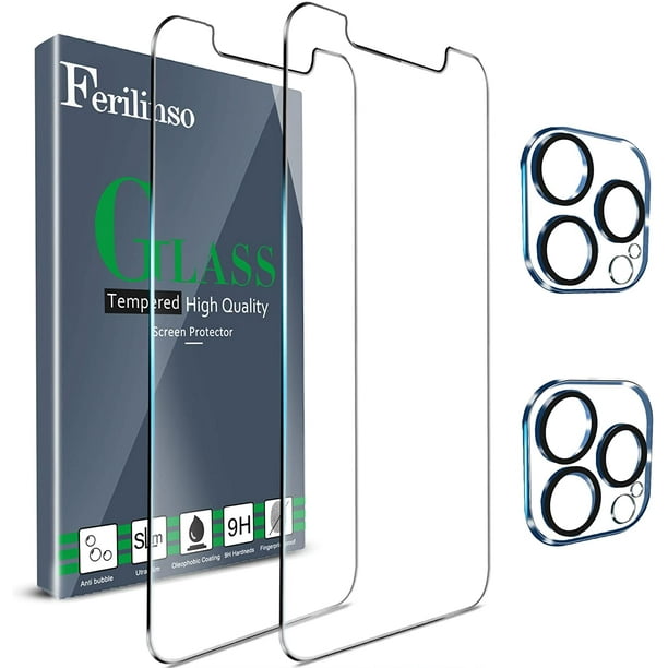 [Paquete de 3+3] Protector de pantalla para iPhone 15 Pro Max | Protector  de pantalla de vidrio templado + protector de lente de cámara | Película de