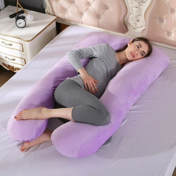 Almohada de maternidad en forma de U para mujeres embarazadas, cojín suave  y cómodo para dormir qym unisex