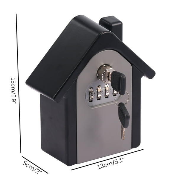 Caja de metal para llaves montada en la pared, combinación de 4 dígitos,  código reiniciable para llaves de casa, capacidad de 5 llaves, soporte de