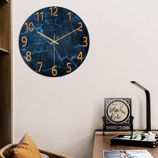 Reloj de pared contemporáneo de dígitos gigantes, reloj de pared para  bricolaje, números simples, silencioso, barrido, efecto espejo, dormitorio