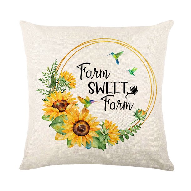 4 Piezas/set Fundas De Almohada Temáticas De Granjas Que Incluyen  Girasoles, Camiones, Fundas De Cojines Impresas Con Lemas Sin Relleno De  Almohada, Perfectas Para Decoración Y Regalo En Casa, Sofá O Comedor.