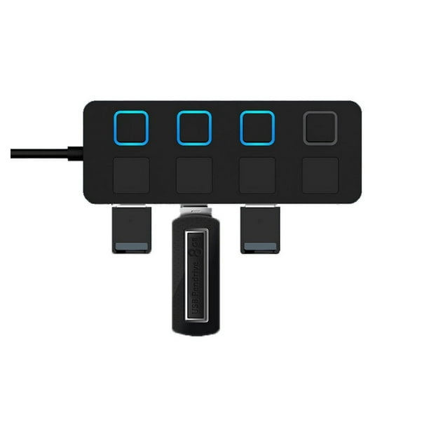 Multi 4 puertos USB Hub 3.0/2.0 alimentado adaptador extensor rápido  divisor ordenador portátil YONGSHENG