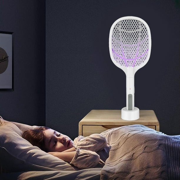Lámpara para mosquitos y matamoscas recargable 3000V potente para voladores  raqueta matamoscas eléctrica para dormitorio Patio , VERDE Macarena