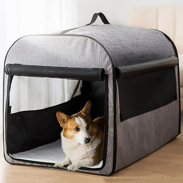 Jaula plegable portátil para perros, jaula de viaje para perros de 24 x 17  x 17 pulgadas con manta suave y cálida y cuenco plegable para gatos grandes