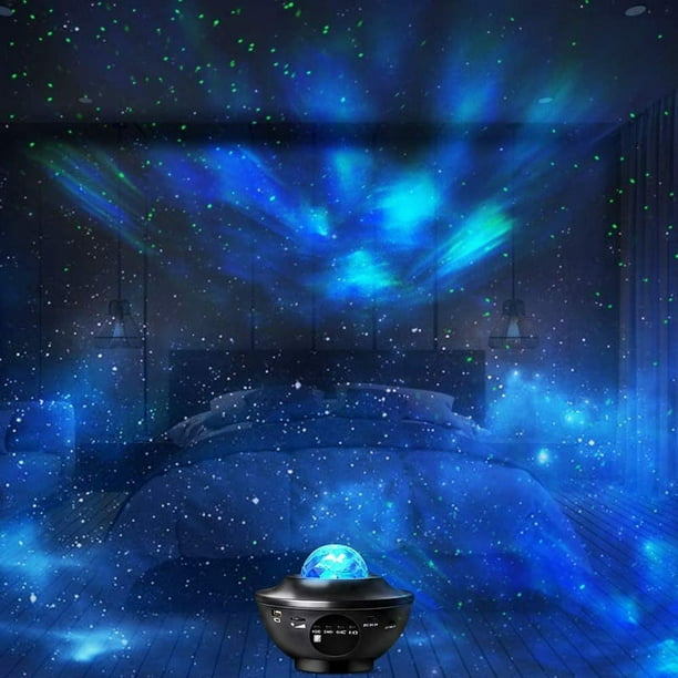 Proyector de luz de galaxia: proyector Aurora proyector de estrellas con  control remoto, temporizador y altavoz Bluetooth, proyector de luz nocturna