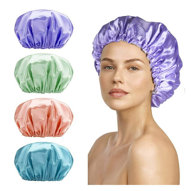 Gorros de ducha para mujer, paquete de 3 en diferentes colores, para  cabello largo y corto, gorro de baño reutilizable para mujeres, hombres y  niños