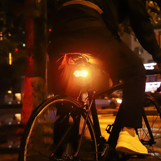 Luz intermitente para bicicleta, luz trasera de bicicleta con señal de giro  para ciclismo y 6 modos de luz, luz estroboscópica de advertencia trasera