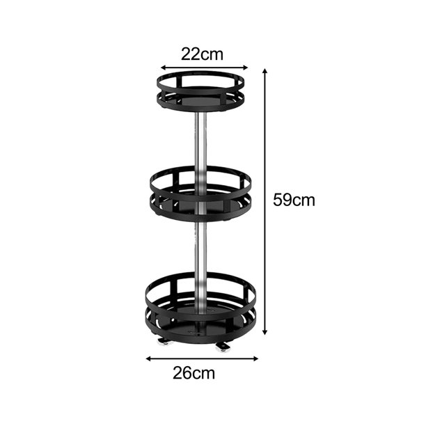 Estantes apilables giratorios de 360 de 3 niveles, organizador de