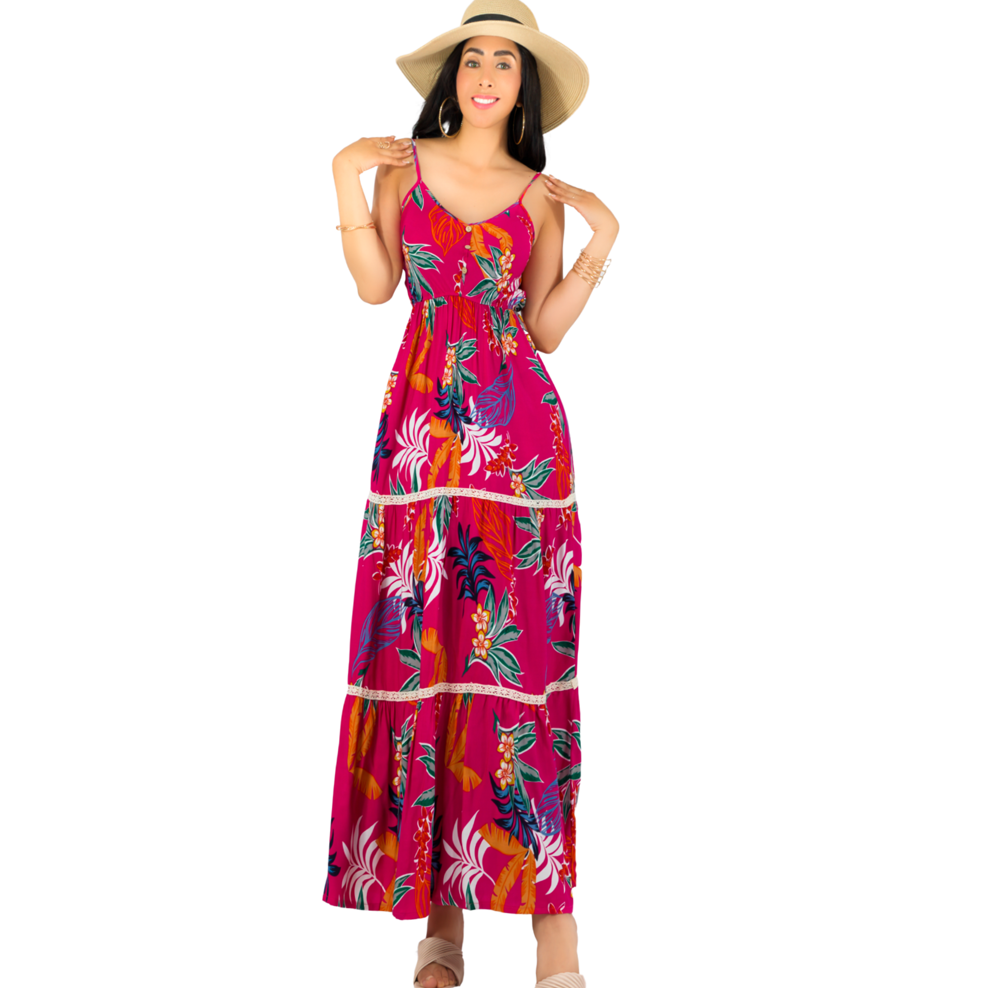 Vestido maxi casual mujer largo c贸modo de tirantes