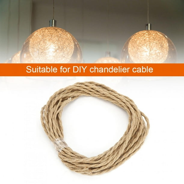Cable eléctrico, cable de luz trenzado de cuerda de cáñamo vintage ultra  sensible Jadeshay A