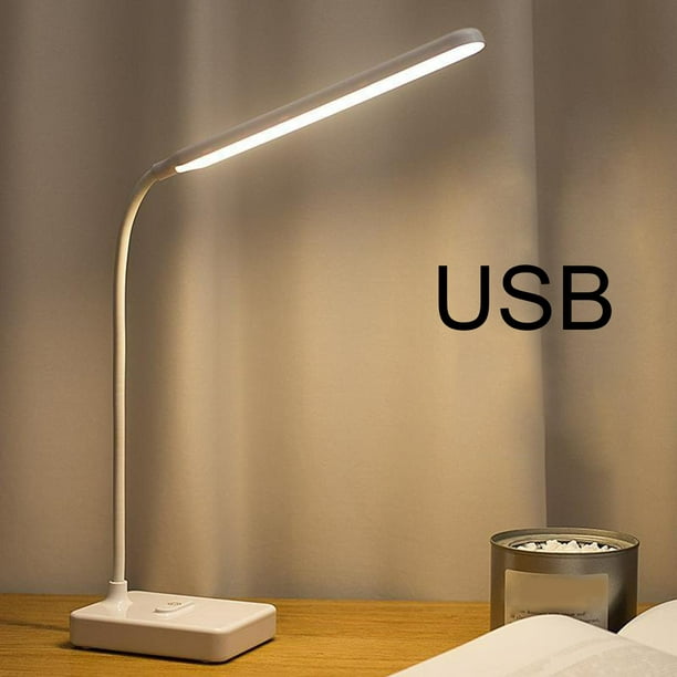 Deeplite - Lámpara de escritorio LED flexible con 3 niveles de brillo,  funciona con pilas, control táctil de 5 W, lámpara portátil compacta para