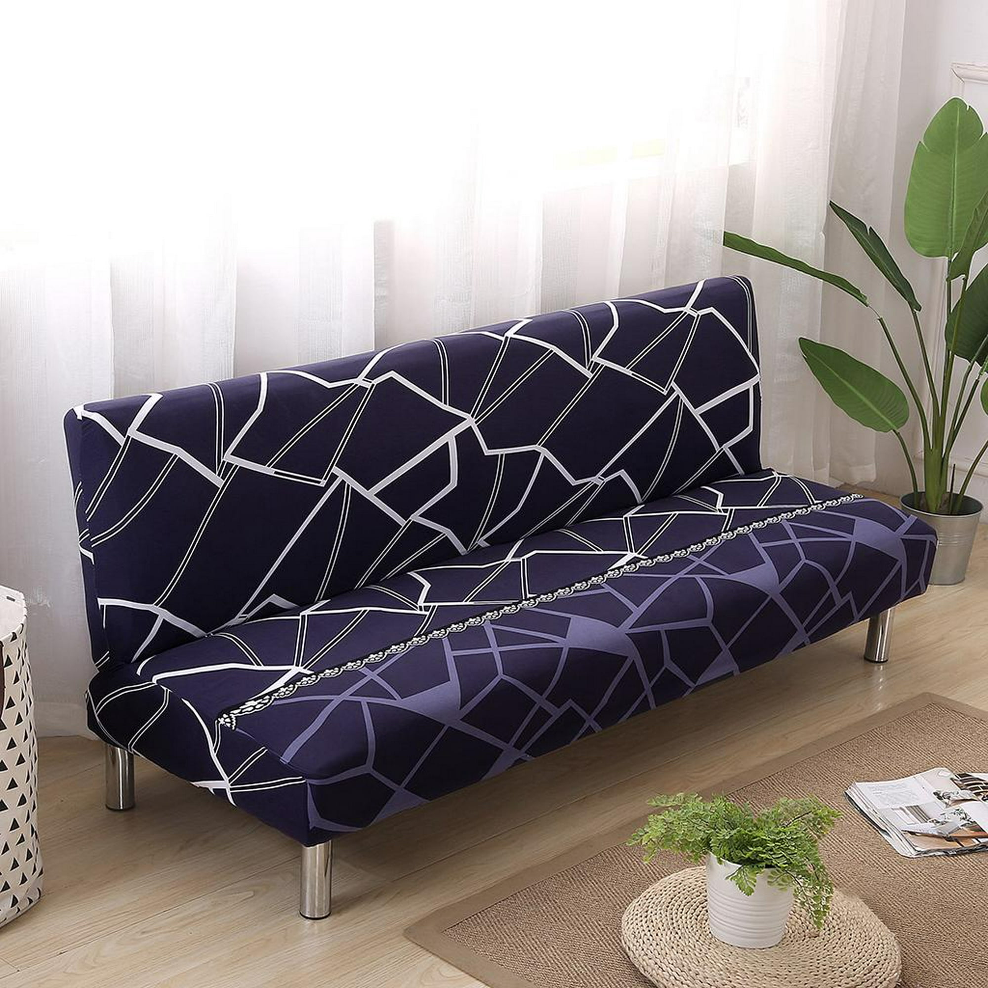 Funda elástica para sofá cama sin brazos, cubierta de futón plegable, a  prueba de polvo, extraíble