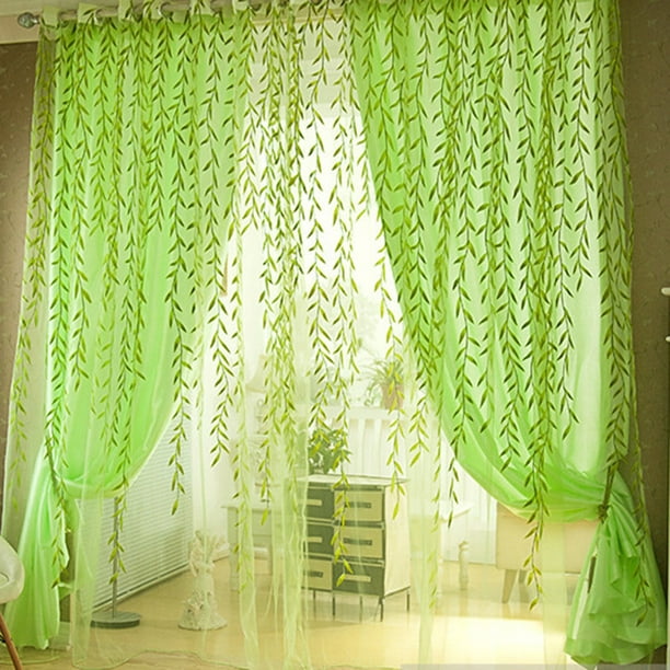 Dhdfj Jgh Cortina translúcida, cortina de tul, cortinas pequeñas, 39.4 in  de largo, la combinación perfecta de cortinas de gasa, volantes y borlas