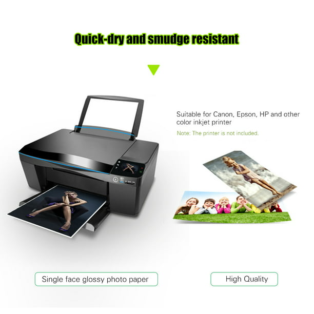 Papel fotográfico brillante 4R de 100 hojas, 200 gsm para impresora de  inyección de tinta a color Abanopi Papel fotográfico