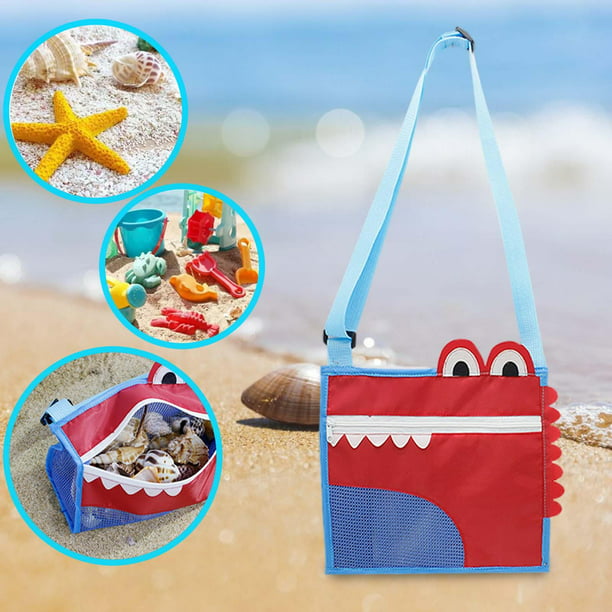 Bolsa de playa de malla – Bolsa grande de playa para mujer, bolsas de  piscina con cremallera, 10 bolsillos, bolsa de juguetes de playa plegable  para