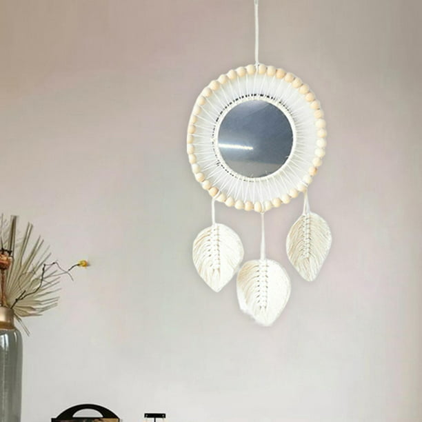 Espejo redondo Cuerda de paja Boho Colgante Espejo de pared para decoración  33cm 18cm Zulema Espejo de pared creativo